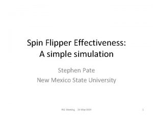 Spin Flipper Effectiveness A simple simulation Stephen Pate