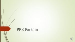 PPE Park in Sommaire I Prsentation du projet