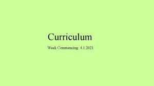 Curriculum Week Commencing 4 1 2021 This Week