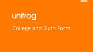 College and Sixth Form The Benefits Strategic choices