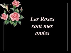 Les Roses sont mes amies Moi qui ai