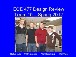 ECE 477 Design Review Team 10 Spring 2012