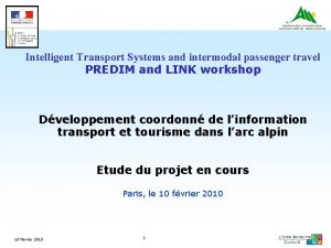 Intelligent Transport Systems and intermodal passenger travel PREDIM