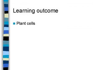Learning outcome n Plant cells Plant Cell cell