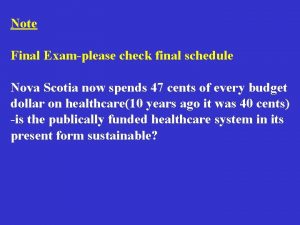 Note Final Examplease check final schedule Nova Scotia