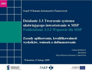 2009 Zesp Wdraania Instrumentw Finansowych Dziaanie 3 3