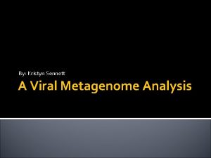 By Kristyn Sennett A Viral Metagenome Analysis Background