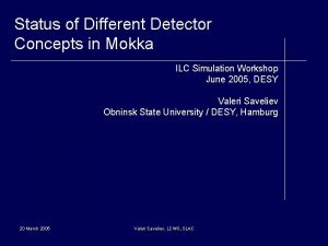 Status of Different Detector Concepts in Mokka ILC