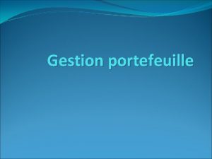 Gestion portefeuille Gestion en rafale ditions limites Management