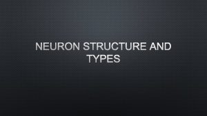 NEURON STRUCTURE AND TYPES NEURONS BASIC UNITS OF