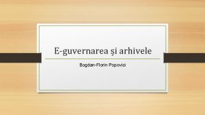 Eguvernarea i arhivele BogdanFlorin Popovici Morala folosirii energiei