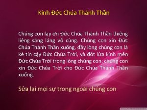 Kinh c Cha Thnh Thn Chng con ly