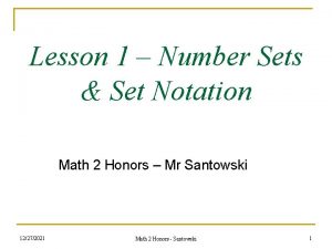 Lesson 1 Number Sets Set Notation Math 2