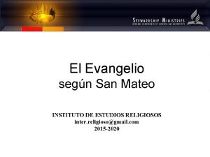 El Evangelio segn San Mateo INSTITUTO DE ESTUDIOS