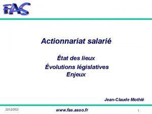 Actionnariat salari tat des lieux volutions lgislatives Enjeux