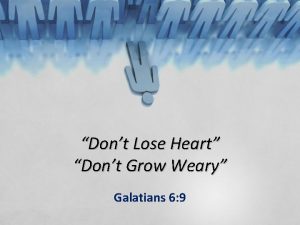 Dont Lose Heart Dont Grow Weary Galatians 6