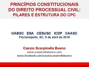 PRINCPIOS CONSTITUCIONAIS DO DIREITO PROCESSUAL CIVIL PILARES E