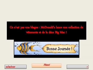 Ce nest pas une blague Mc Donalds lance