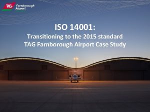 ISO 14001 Transitioning to the 2015 standard TAG