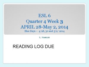 ESL 6 Quarter 4 Week 3 APRIL 28