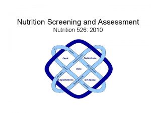 Nutrition Screening and Assessment Nutrition 526 2010 Steps