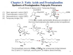 Chapter 3 Fatty Acids and Prostaglandins Synthesis of