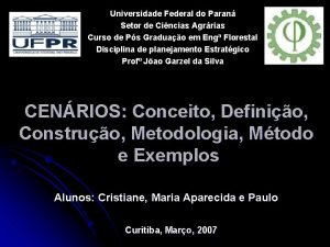 Universidade Federal do Paran Setor de Cincias Agrrias