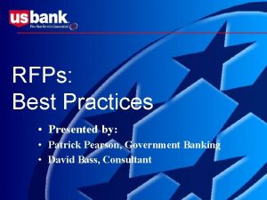 RFPs Best Practices Presented by Patrick Pearson Government