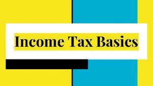 Income Tax Basics Taxes pay for public goods