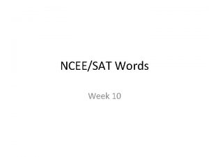 NCEESAT Words Week 10 CURR vs FUG CURR