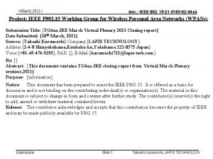 March 2021 doc IEEE 802 15 21 0193