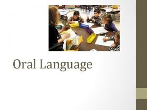 Oral Language What is oral language Receptive Languagelistening
