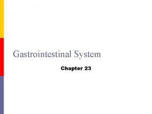 Gastrointestinal System Chapter 23 GI Overview Organ systems