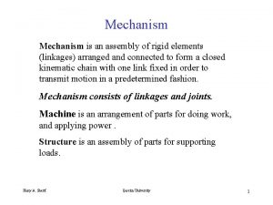 Mechanism is an assembly of rigid elements linkages