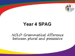Year 4 SPAG NCLO Grammatical difference between plural