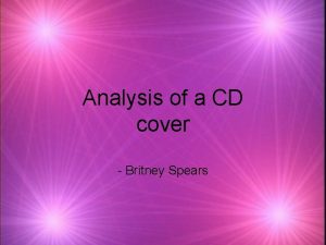 Analysis of a CD cover Britney Spears The