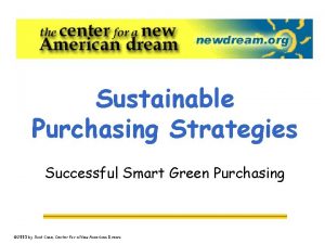 Sustainable Purchasing Strategies Successful Smart Green Purchasing 2003