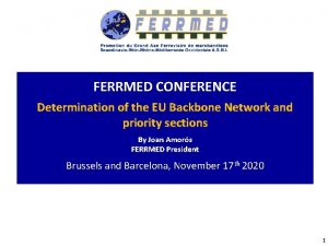 FERRMED CONFERENCE Determination of the EU Backbone Network