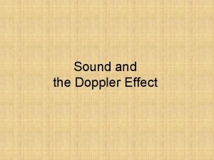 Sound and the Doppler Effect Sound Waves Sound