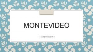 MONTEVIDEO Teodora maki IV2 Montevideo je glavni i