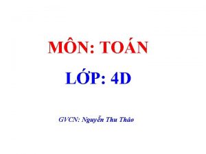 MN TON LP 4 D GVCN Nguyn Thu