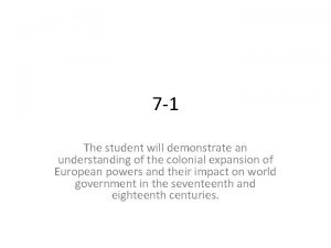 7 1 The student will demonstrate an understanding