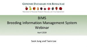 BIMS Breeding Information Management System Webinar April 2018