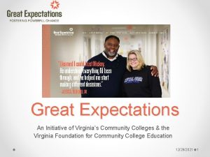 Great Expectations An Initiative of Virginias Community Colleges