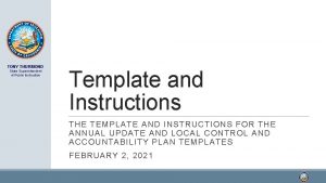 TONY THURMOND State Superintendent of Public Instruction Template