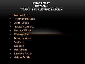 CHAPTER 17 SECTION 1 TERMS PEOPLE AND PLACES