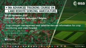 Crop nitrogen management and satellitederived information for crop