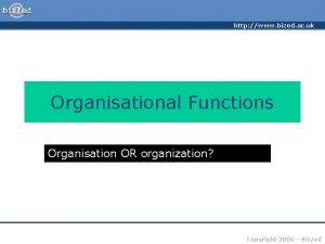 http www bized ac uk Organisational Functions Organisation
