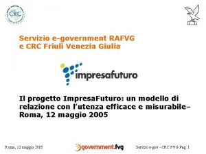 Servizio egovernment RAFVG e CRC Friuli Venezia Giulia