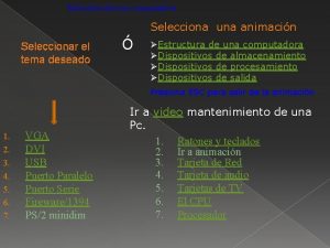 Estructura de una computadora Selecciona una animacin Seleccionar